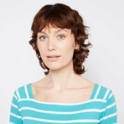 Regatta Ladies Polexia Square Neck Top Turquoise White Stripe -Clothing Store go 575859 e