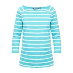 Regatta Ladies Polexia Square Neck Top Turquoise White Stripe -Clothing Store go 575859 u