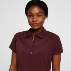 Womens Tiana Pique Short Sleeve Polo Shirt Burgundy Red Mahogany -Clothing Store go 576939 d