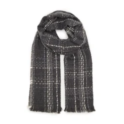Platinum Womens Woven Scarf Black Chequered -Clothing Store go 618423 z