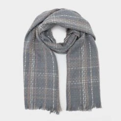 Platinum Womens Woven Scarf Grey Chequered