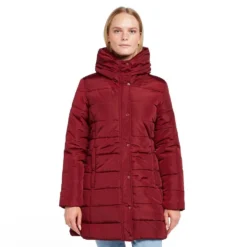 Regatta Womens Pamelina Hooded Parka Jacket Red -Clothing Store go 618882 z
